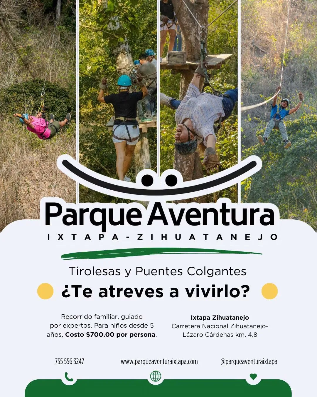 Promoción de tirolesas y puentes colgantes